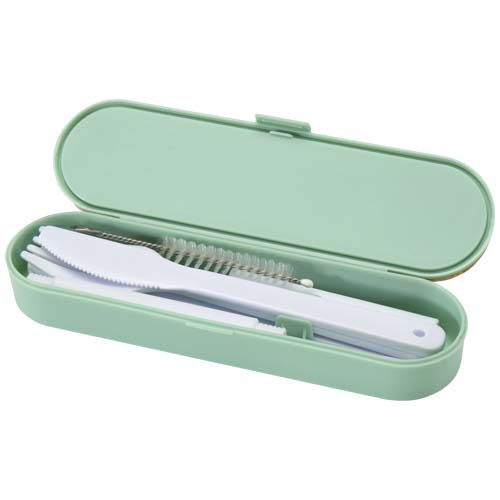 Runa zestaw sztućców z bambusową pokrywką Miętowy zielony 12636562 (3)