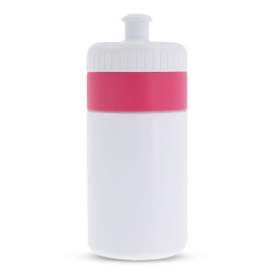 Bidon Sportowy Z Obwódka 500ml Biały / różowy