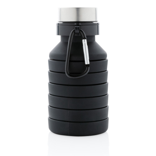 Składana butelka sportowa 550 ml z karabińczykiem Czarny P432.621 (2)