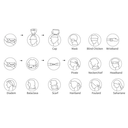 Szal wielofunkcyjny, osłona na twarz i szyję Szary P453.022 (2)