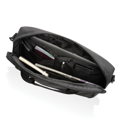 Torba na laptopa 15,6" AWARE™ Kazu, poliester z recyklingu Czarny P732.171 (4)
