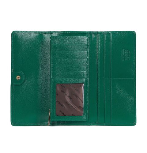 Damski portfel WITTCHEN z lakierowanej skóry z monogramem Zielony WITT34-1-413 (1)