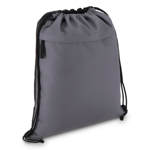 Torba ze sznurkiem z powlekanego PU R-PET 600D, wymiary 33 x 42 cm Szary LT91394-N0061 