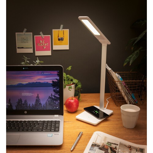 Lampka na biurko, ładowarka bezprzewodowa 5W biały P308.783 (7)