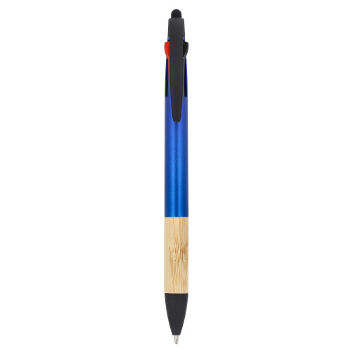 Długopis 3-kolorowy z uchwytem z bambusa Niebieski LT80561-N0011 (2)