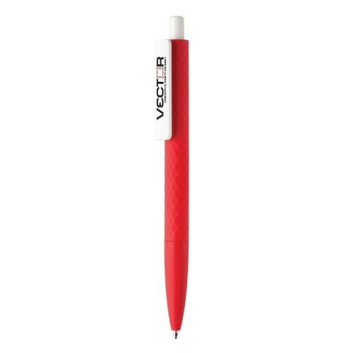 Długopis X3 z przyjemnym w dotyku wykończeniem czerwony V1999-05 (3)