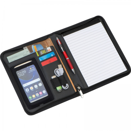 Folder A5 z notatnikiem w linie LOGAN Czarny 2063303 (3)