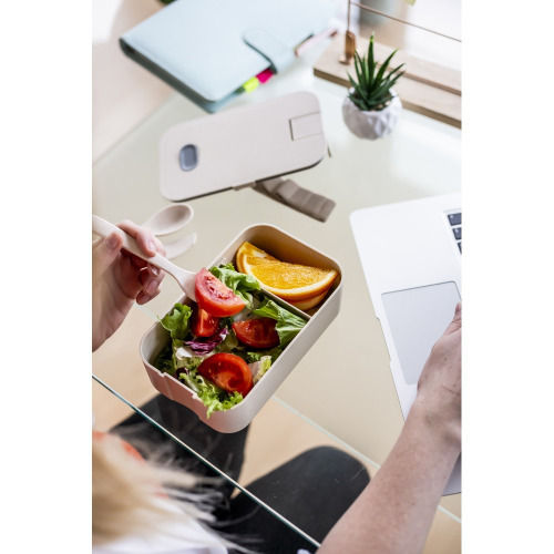 Bambusowe pudełko śniadaniowe 850 ml B'RIGHT, sztućce Neutralny V8831-00 (9)