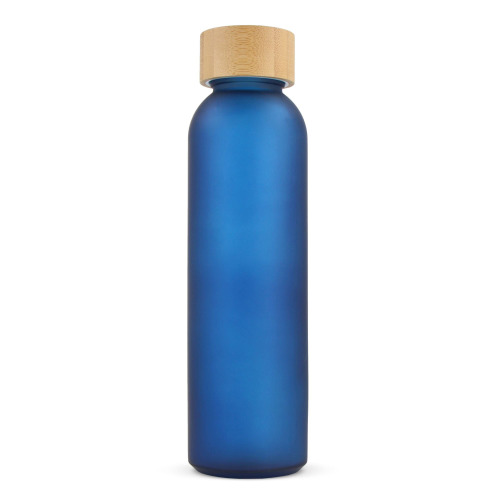 Butelka na wodę ze szkła i bambusa 500 ml Ciemnoniebieski LT98849-N0010 (2)