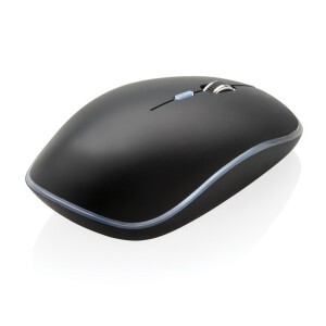 Bezprzewodowa mysz komputerowa z podświetleniem logotypu czarny