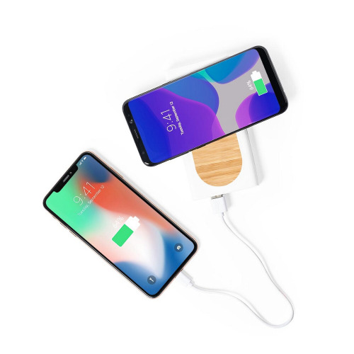 Bezprzewodowy power bank 8000 mAh, ładowarka bezprzewodowa 15W Biały V8324-02 (2)