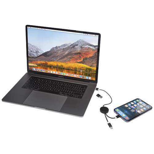 Alasia kabel do synchronizacji danych i szybkiego ładowania 5 w 1 27 W o długości 30 cm z tworzyw sztucznych i aluminium pochodzących z recyklingu Czarny 12442490 (7)