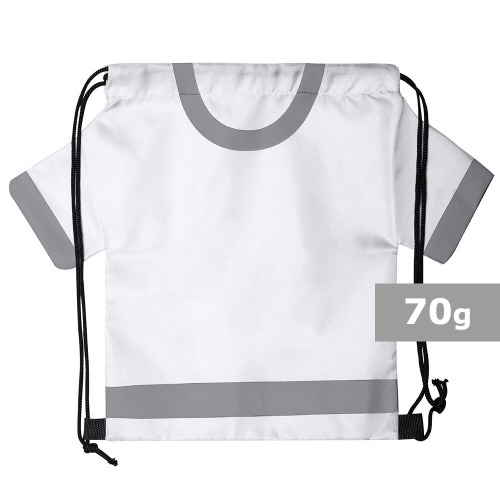 Worek ze sznurkiem "koszulka kibica", rozmiar dziecięcy Biały V8173-02 