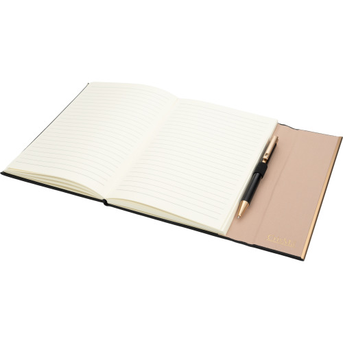 Zestaw notatnik A5 w linie i długopis CrisMa ze skóry z recyklingu MAGGIE Czarny 2476303 (3)