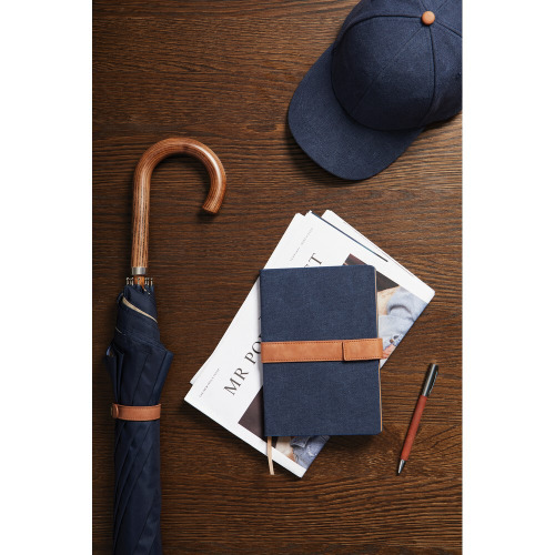 Notatnik VINGA Bosler, płótno z recyklingu Niebieski VG493-04 (4)