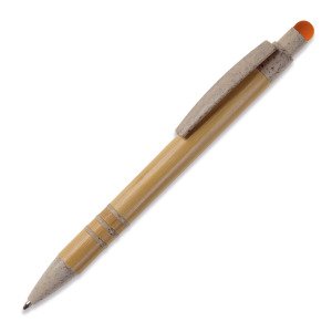 Długopis bambusowo-słomkowy Stylus Beżowy / pomarańczowy