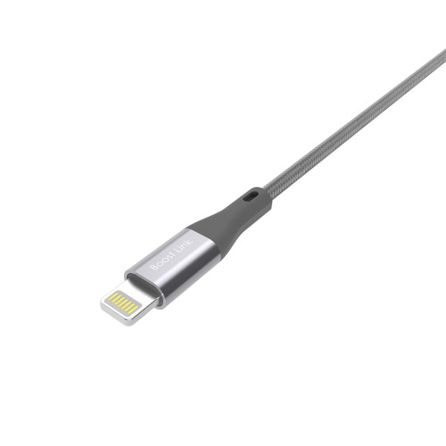 Nylonowy kabel do transferu danych LK30 Lightning Quick Charge 3.0 Szary EG 818507 (3)
