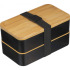 Dwupoziomowy lunchbox z włókna roślinnego czarny 242203  thumbnail