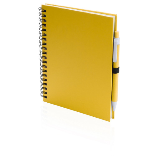 Notatnik z długopisem żółty V2795-08 