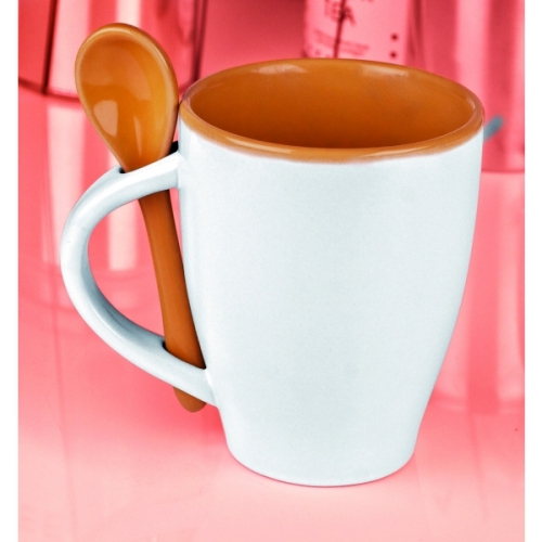 Zestaw do kawy ceramiczny PALERMO 250 ml pomarańczowy 509510 (2)