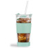 Kubek termiczny szklany ze słomką 600 ml Miętowy VD30428  thumbnail