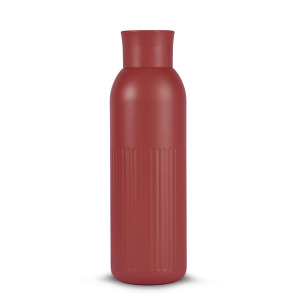 Sagaform Tekla Push stalowa butelka z zakrętką (z recyklingu) 500 ml Ciemnoczerwony