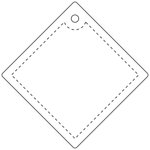 RFX™ reflective duża odblaskowa zawieszka z PVC, romb Biały 1PR12601 (3)