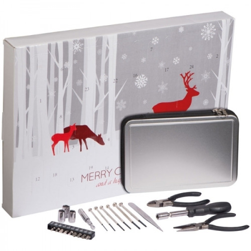 Zestaw narzędzi - kalendarz adwentowy LEIRVIK Szary 062107 