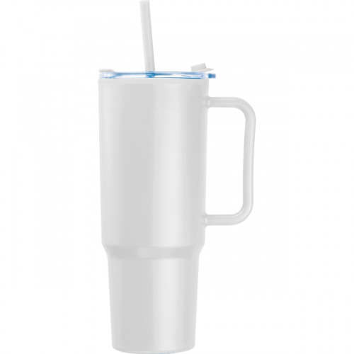 Kubek ze słomką XXL 1200 ml TEODORA Biały 8468606 (4)