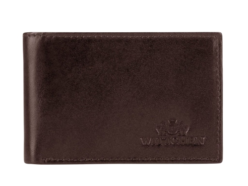 Męski portfel WITTCHEN ze skóry minimalistyczny Brązowy WITT26-1-421 