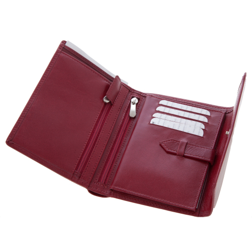 Skórzany portfel damski Mauro Conti czerwony V4808-05 (1)