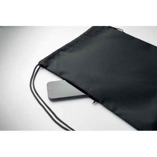 Worek ze sznurkiem 420D RPET Czarny MO2920-03 (3)