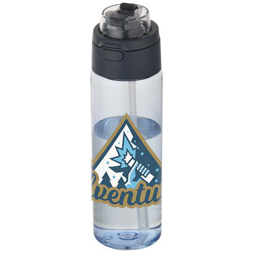 Bidon na wodę Theron o pojemności 700 ml, wykonany z tworzywa sztucznego pochodzącego z recyklingu (RCS), z pokrywką o podwój Szaroniebieski 10095055 (1)