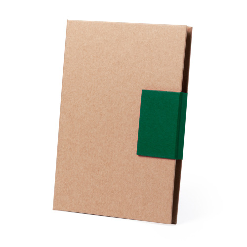 Zestaw do notatek, notatnik ok. A5, karteczki samoprzylepne, długopis Zielony V2926-06 