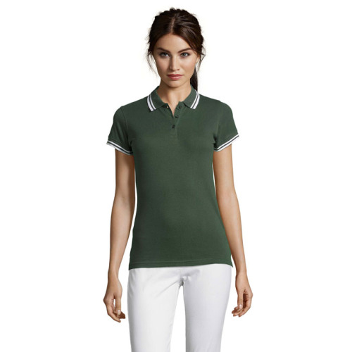 PASADENA damskie polo 200g Forest Green/White S00578-FE-XL 