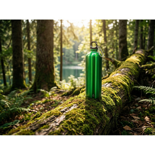 Butelka sportowa 750 ml z karabińczykiem | Laveriano Zielony VA918-06 (3)