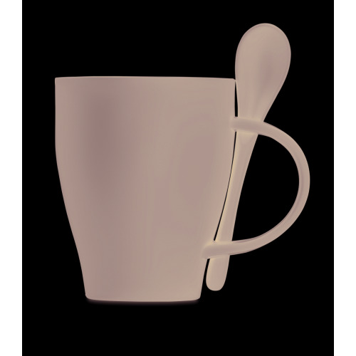 Kubek z łyżeczką, 300 ml Czarny MO6255-03 (4)