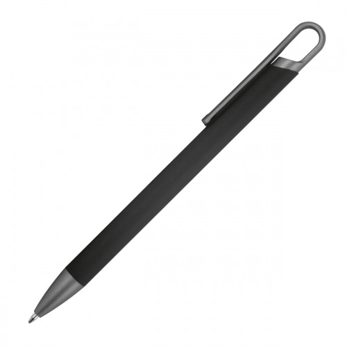 Długopis aluminiowy z recyklingu półżelowy KAROLINE Czarny 1444003 (1)