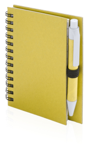 Notatnik z długopisem żółty