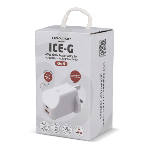 Zasilacz Xoopar ICE-G 65 W GaN z wtyczką brytyjską Biały LT41030-N0001 (1)