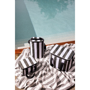 CITY TORBA TERMICZNA STRIPE rPET DUŻA, ZIELONO-BIAŁY