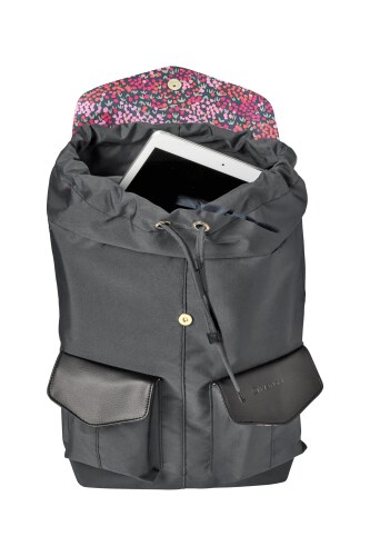 2-w-1 plecak i plecak na jedno ramię na laptop 14` / tablet 10` Wenger MarieJo czarny/motyw kwiatowy brązowy W604801 (1)