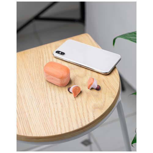 Prixton słuchawki douszne TWS163 Drewniany 2PA18571 (4)