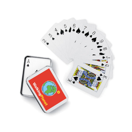 Karty do gry, metalowe pudełko srebrny mat MO7529-16 (5)