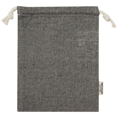 Pheebs torba na prezent z bawełny z recyklingu o gramaturze 150 g/m² i z certyfikatem GRS, mała o pojemności 0,5 l Czarny melanż 12067090 (3)