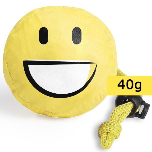 Składana torba na zakupy "uśmiechnięta buzia" (smile) żółty V8970-08A (1)
