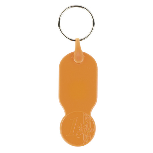 Plastikowy brelok z żetonem 1 € / Key01 Pomarańczowy IP14070632 