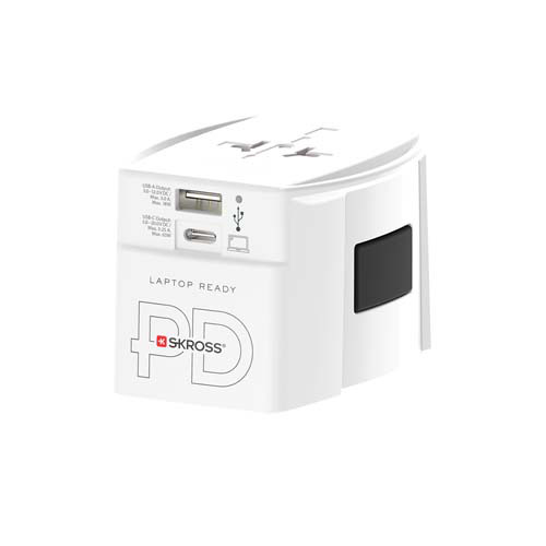 SKROSS® MUV AC65PD – uniwersalna przejściówka z kablem USB-C  Biały 12462001 