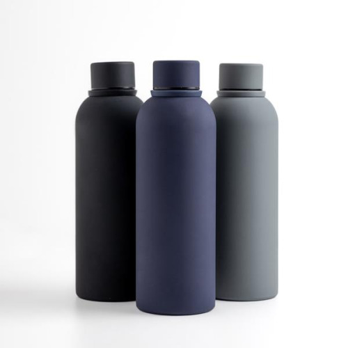 Butelka termosowa o pojemności 500 ml z gumowym wykończeniem / Thermal Czarny IP37072211 (8)