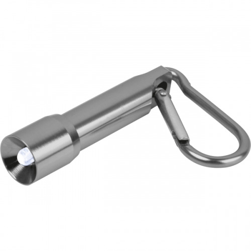 Mini latarka z aluminium z recyklingu BERGAMO Szary 529307 